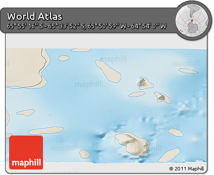 Shaded Relief 3D Map of the Area around 65° 44' 34" S, 65° 22' 30" W