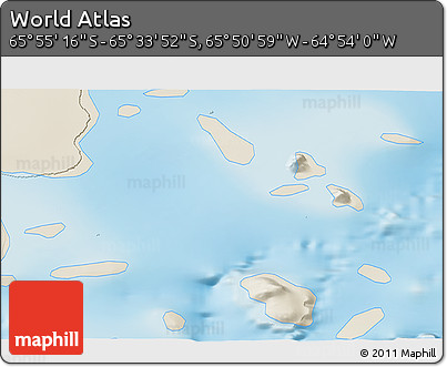 Shaded Relief 3D Map of the Area around 65° 44' 34" S, 65° 22' 30" W