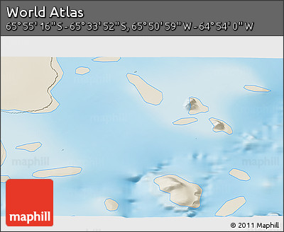 Shaded Relief 3D Map of the Area around 65° 44' 34" S, 65° 22' 30" W