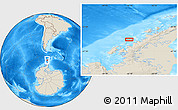 Shaded Relief Location Map of the area around 65° 44' 34" S, 66° 13' 29" W