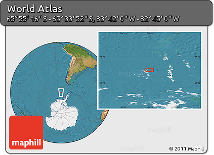 Satellite Location Map of the Area around 65° 44' 34" S, 83° 13' 29" W