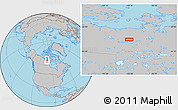 Gray Location Map of the area around 66° 16' 20" N, 100° 13' 29" W