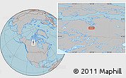 Gray Location Map of the area around 66° 16' 20" N, 107° 52' 30" W, hill shading
