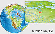 Physical Location Map of the area around 66° 16' 20" N, 107° 52' 30" W