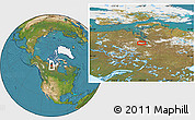 Satellite Location Map of the area around 66° 16' 20" N, 107° 52' 30" W