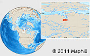 Shaded Relief Location Map of the area around 66° 16' 20" N, 107° 52' 30" W
