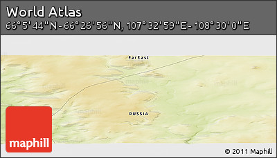 Physical Panoramic Map of the Area around 66° 16' 20" N, 108° 1' 30" E