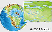 Physical Location Map of the area around 66° 16' 20" N, 109° 34' 29" W