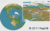 Satellite Location Map of the area around 66° 16' 20" N, 109° 34' 29" W