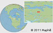 Savanna Style Location Map of the area around 66° 16' 20" N, 109° 34' 29" W