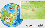 Physical Location Map of the area around 66° 16' 20" N, 113° 7' 30" E