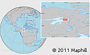 Gray Location Map of the area around 66° 16' 20" N, 118° 55' 30" W