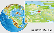 Physical Location Map of the area around 66° 16' 20" N, 118° 55' 30" W