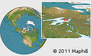 Satellite Location Map of the area around 66° 16' 20" N, 118° 55' 30" W