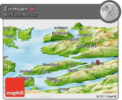 Physical Panoramic Map of Einmoen