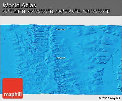 Political 3D Map of the Area around 66° 16' 20" N, 130° 58' 29" E