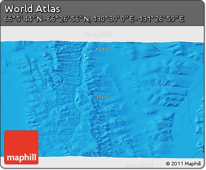 Political 3D Map of the Area around 66° 16' 20" N, 130° 58' 29" E
