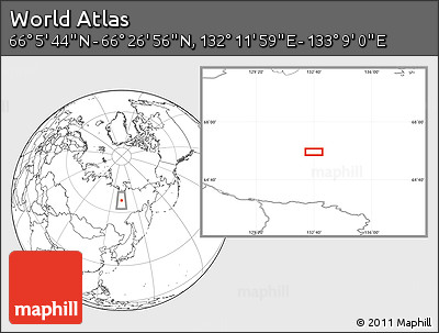 Blank Location Map of the Area around 66° 16' 20" N, 132° 40' 30" E