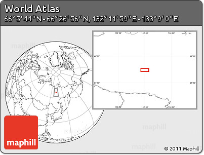 Blank Location Map of the Area around 66° 16' 20" N, 132° 40' 30" E