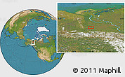 Satellite Location Map of the area around 66° 16' 20" N, 134° 13' 29" W
