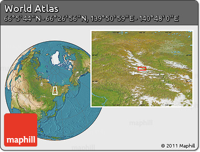 Satellite Location Map of the Area around 66° 16' 20" N, 140° 19' 29" E