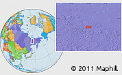 Political Location Map of the area around 66° 16' 20" N, 143° 43' 29" E