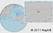 Gray Location Map of the area around 66° 16' 20" N, 155° 28' 29" W, hill shading