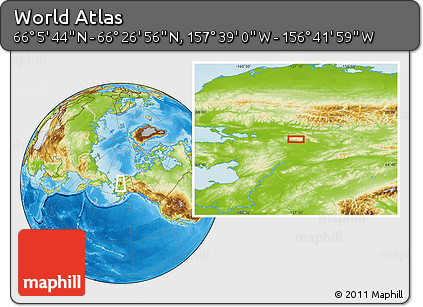 Physical Location Map of the Area around 66°&nbsp;16'&nbsp;20"&nbsp;N,&nbsp;157°&nbsp;10'&nbsp;30"&nbsp;W