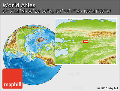 Physical Location Map of the Area around 66°&nbsp;16'&nbsp;20"&nbsp;N,&nbsp;157°&nbsp;10'&nbsp;30"&nbsp;W