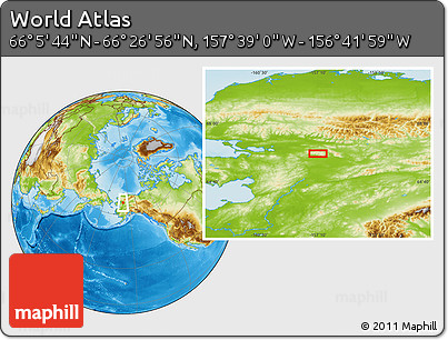 Physical Location Map of the Area around 66°&nbsp;16'&nbsp;20"&nbsp;N,&nbsp;157°&nbsp;10'&nbsp;30"&nbsp;W