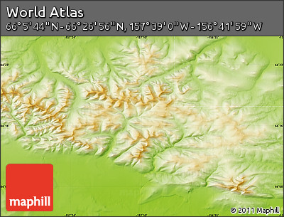 Physical Map of the Area around 66°&nbsp;16'&nbsp;20"&nbsp;N,&nbsp;157°&nbsp;10'&nbsp;30"&nbsp;W