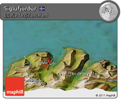 Satellite 3D Map of Siglufjörður
