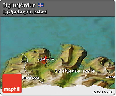 Satellite 3D Map of Siglufjörður