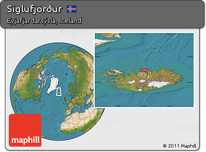 Satellite Location Map of Siglufjörður