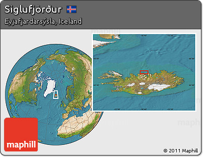 Satellite Location Map of Siglufjörður