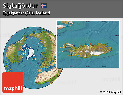 Satellite Location Map of Siglufjörður