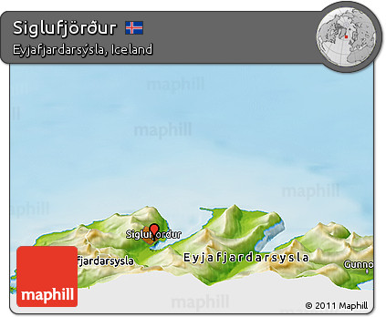 Physical Panoramic Map of Siglufjörður