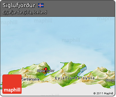 Physical Panoramic Map of Siglufjörður