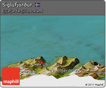 Satellite Panoramic Map of Siglufjörður