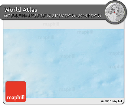 Shaded Relief 3D Map of the Area around 66° 16' 20" N, 21° 10' 29" W