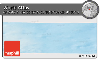 Shaded Relief Panoramic Map of the Area around 66° 16' 20" N, 21° 10' 29" W