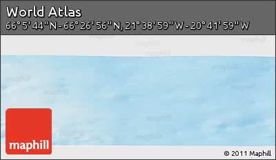 Shaded Relief Panoramic Map of the Area around 66° 16' 20" N, 21° 10' 29" W