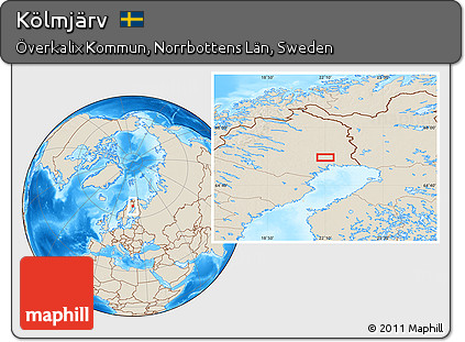 Shaded Relief Location Map of Kölmjärv