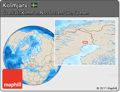 Shaded Relief Location Map of Kölmjärv