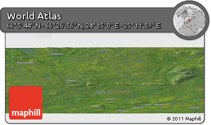 Satellite Panoramic Map of the Area around 66° 16' 20" N, 24° 43' 30" E