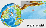 Physical Location Map of the area around 66° 16' 20" N, 29° 40' 29" W