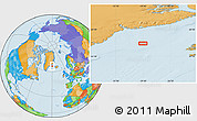 Political Location Map of the area around 66° 16' 20" N, 29° 40' 29" W