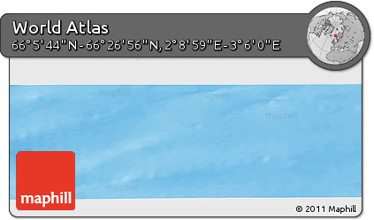 Physical Panoramic Map of the Area around 66° 16' 20" N, 2° 37' 30" E