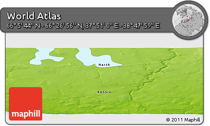 Physical Panoramic Map of the Area around 66° 16' 20" N, 38° 19' 30" E