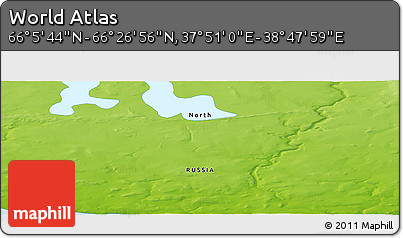 Physical Panoramic Map of the Area around 66° 16' 20" N, 38° 19' 30" E
